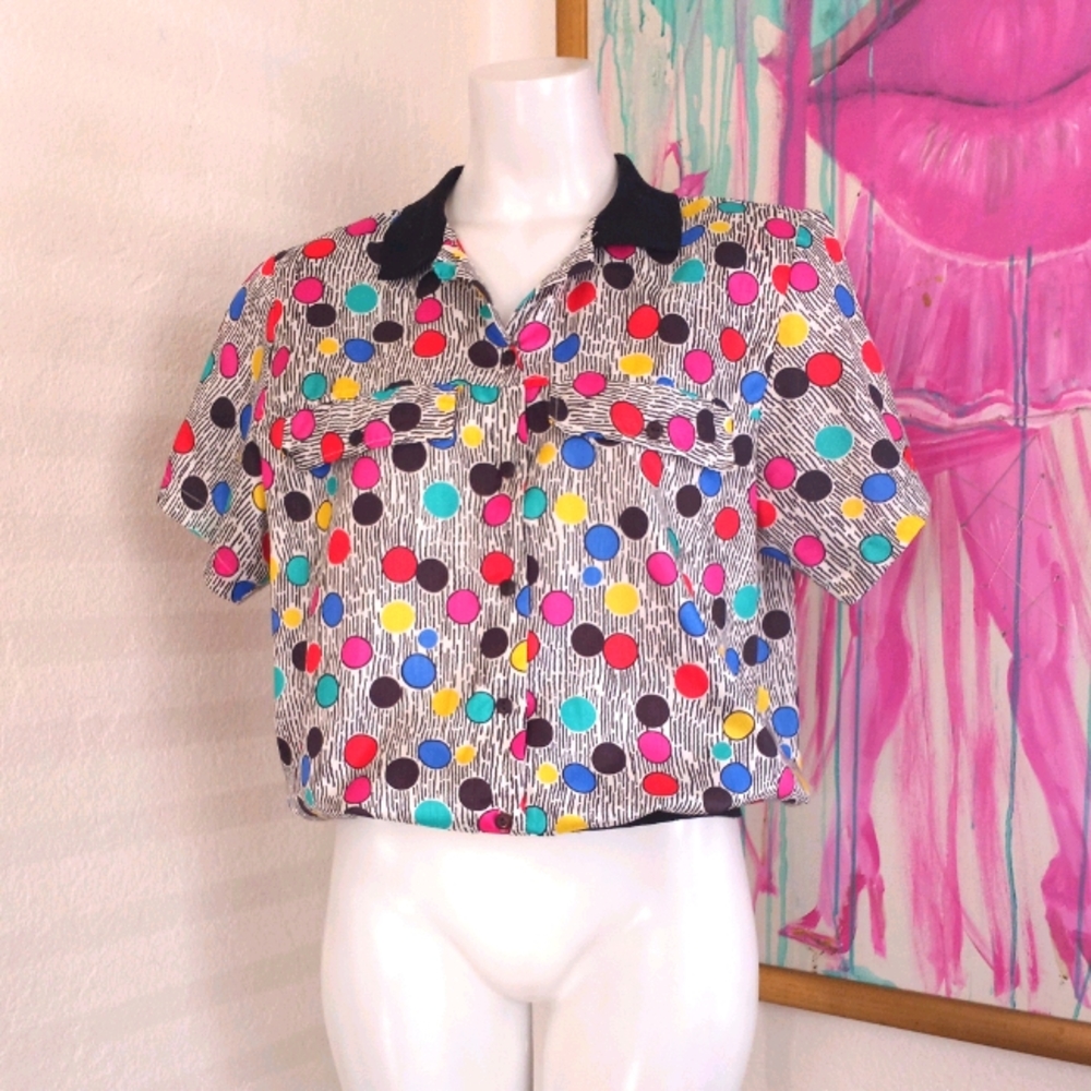 Vtg 80's Lauren Lee Knit Waste Band Top